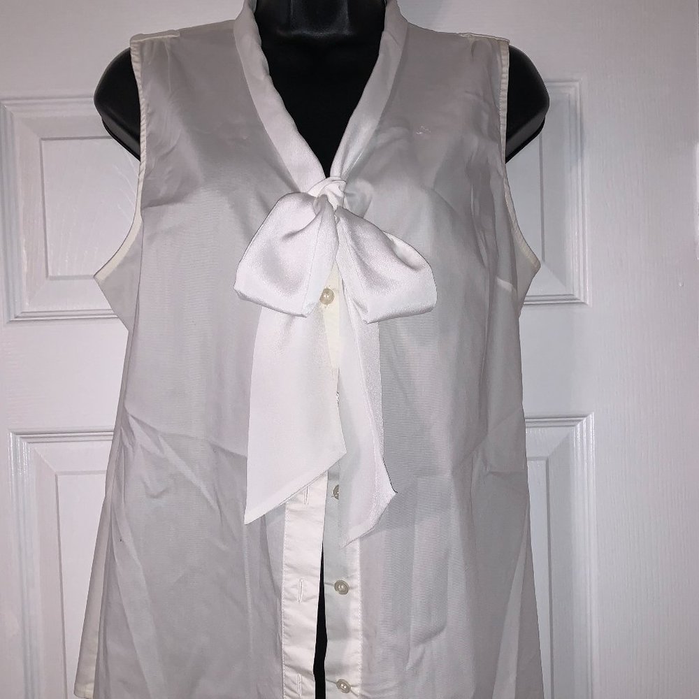 The Limited "Multi-Style" White Sleeveless Blouse